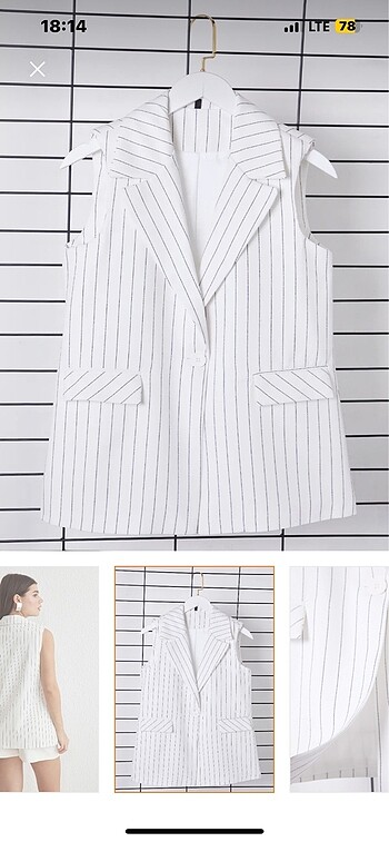 38 Beden beyaz Renk Blazer yelek