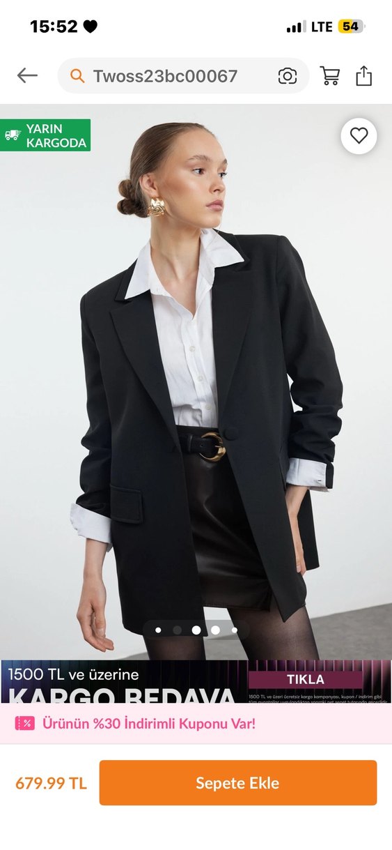 Kadın Siyah Normal Kesim Blazer Ceket - Görsel 2