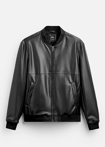 Zara Erkek Deri Bomber Ceket