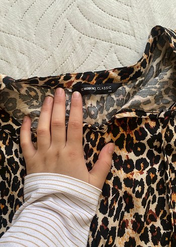 LC Waikiki Kahverengi Leopar Desenli Kadın Bluz