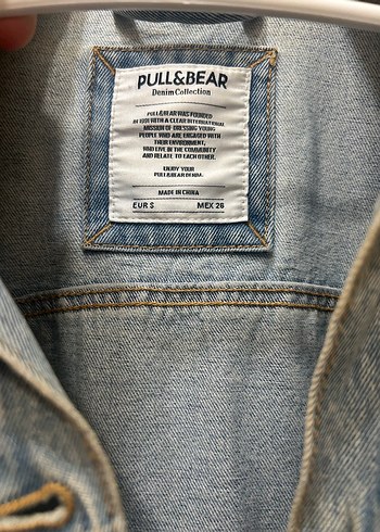 s Beden mavi Renk Pull&bear kot ceket uzun oversize