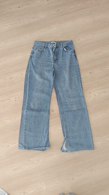 DeFacto yüksek bel straight geniş paça jean