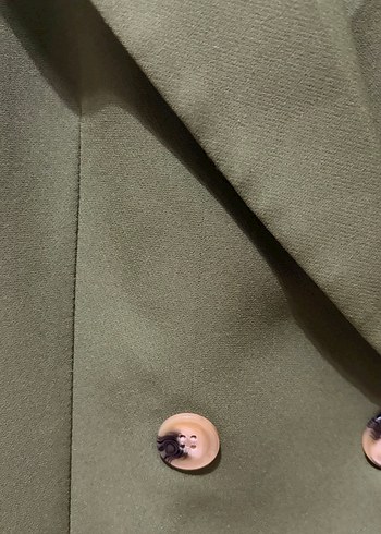 Kadın Haki Düğmeli Blazer Ceket - Görsel 2