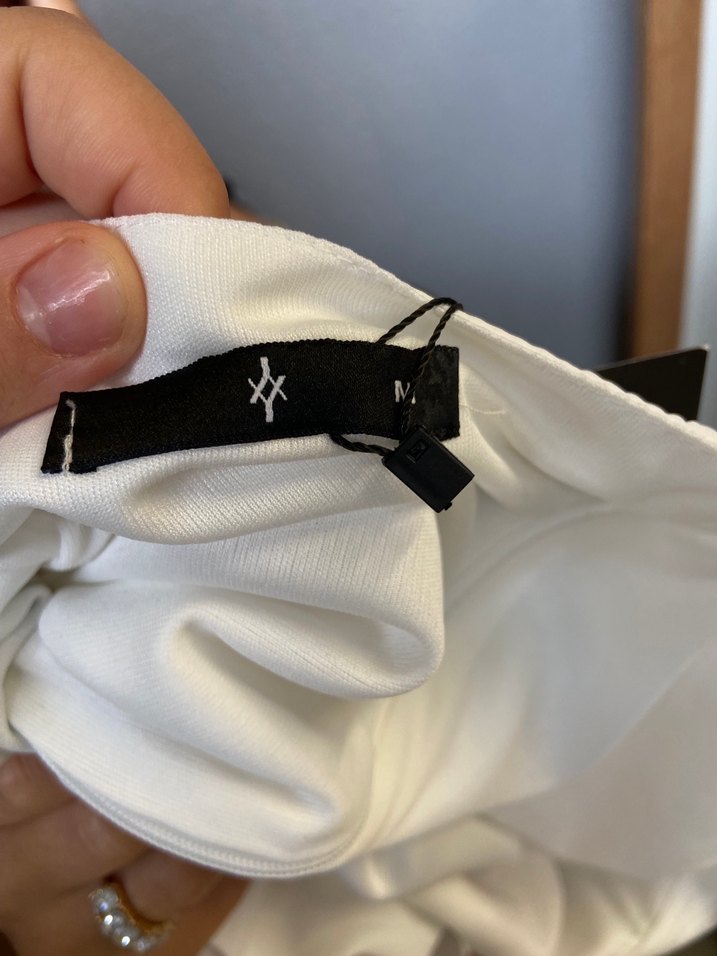 Beyaz Çiçek Desenli Uzun Drapeli Straplez Elbise - Görsel 5