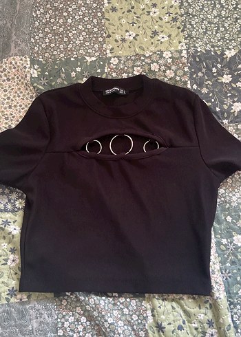 Kadın Siyah Kısa Kollu Goth Tişört