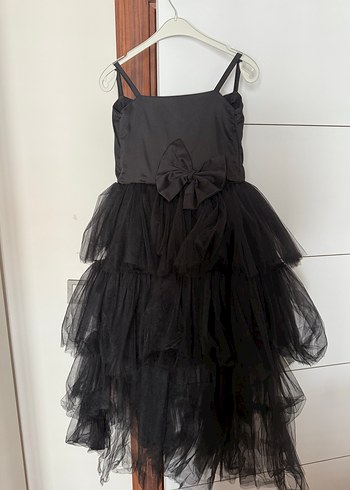 Çocuk Siyah Gotik Fırfırlı Abiye Elbise
