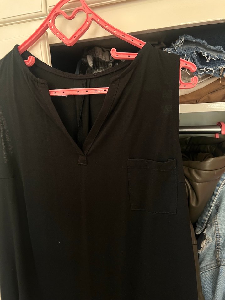 Siyah V Yaka elbise - Görsel 3