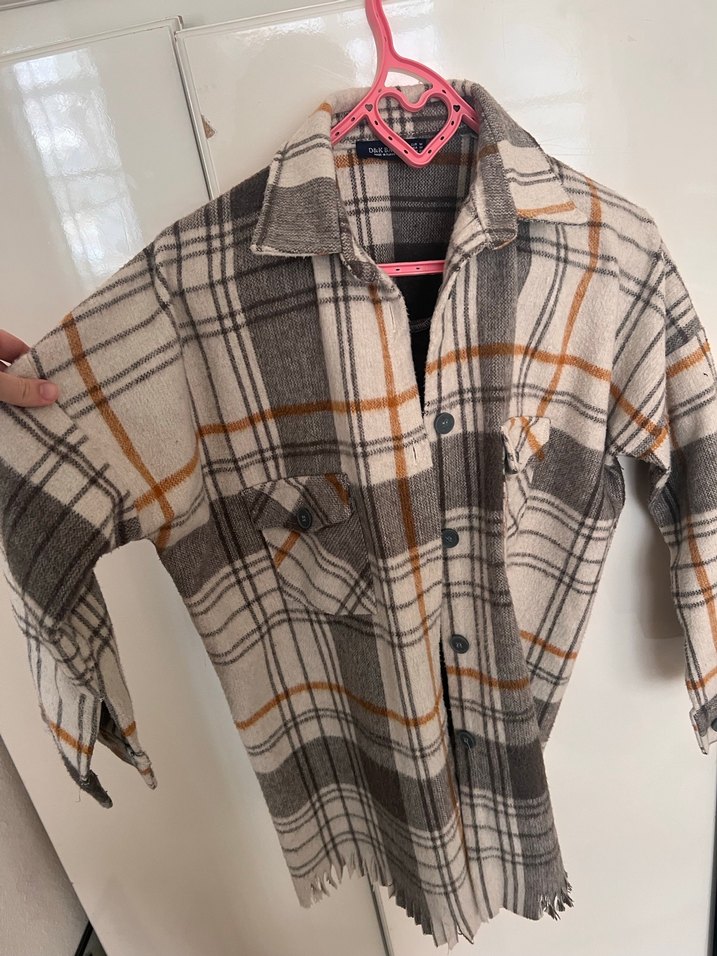 Düğmeli Uzun Kollu Ekose Kadın Gömlek - Görsel 2