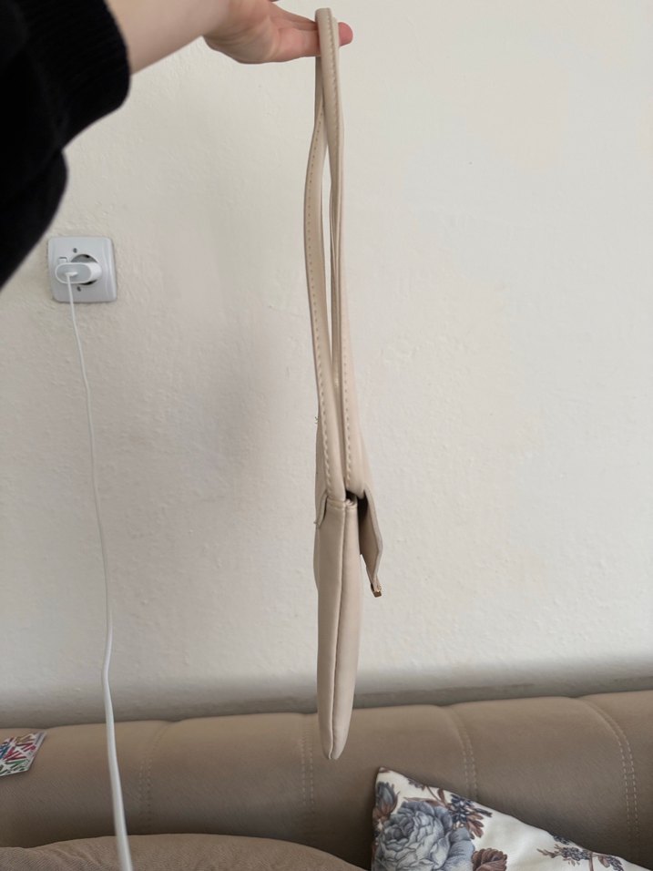 Bej Deri Vintage Kadın Çanta - Görsel 5