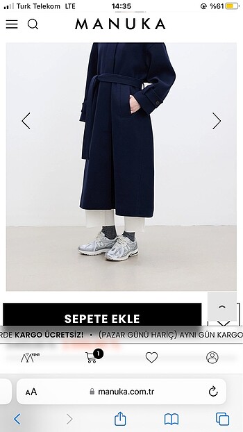 l Beden lacivert Renk Manuka oversize kaban