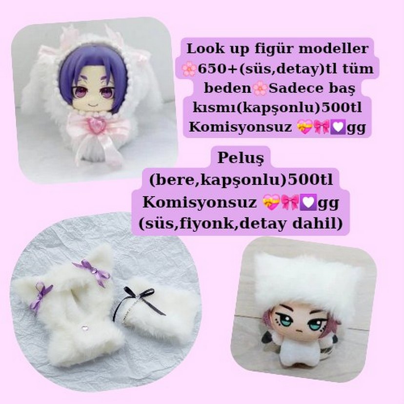 peluş plush/look up figür kıyafeti/rozet süsü - Görsel 4