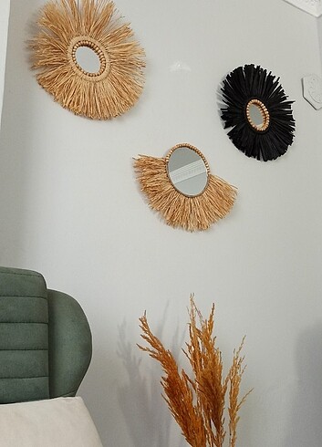 xl Beden AYNALI 3 LÜ SET DOGAL RAFYA