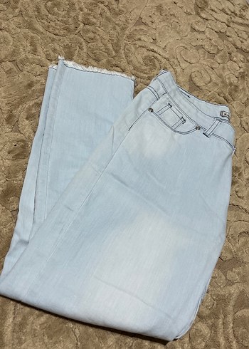 Pastel Bej Midi Kadın Denim Pantolon