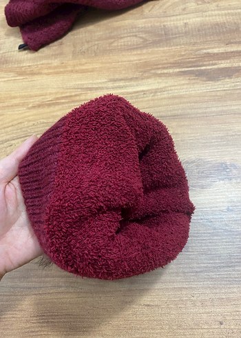 Bordo Ponponlu Bohem Örgü Bere - Görsel 6