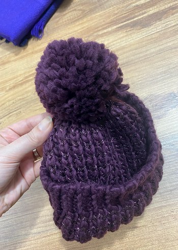 Mor Örgü Bere, Atkı ve Eldiven Seti - Görsel 5