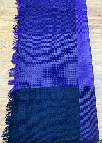 Kadın Mor Kareli Midi Atkı şal - Görsel 2