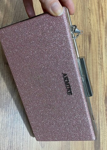 Pembe Parlak Deri Kadın Portföy Çanta - Görsel 2