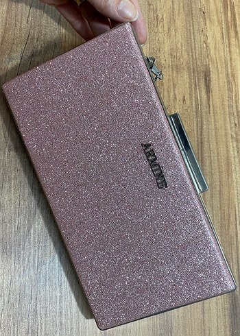 Pembe Parlak Deri Kadın Portföy Çanta - Görsel 3