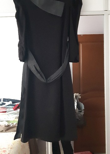 Siyah Uzun Kadın Elbise, Kemerli, Gotik Stil