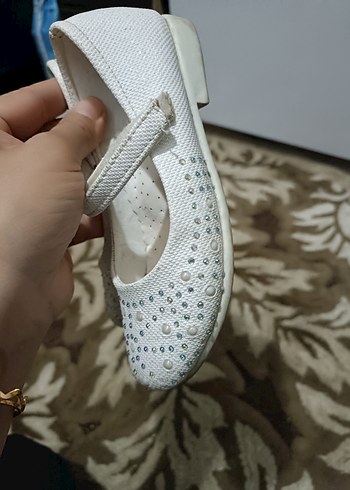 Kız Çocuk Beyaz Tokalı Bale Ayakkabısı - Görsel 4