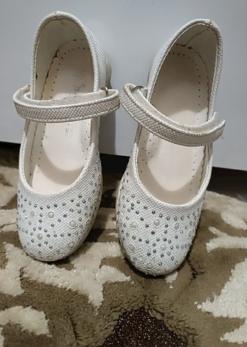 Kız Çocuk Beyaz Tokalı Bale Ayakkabısı - Görsel 7