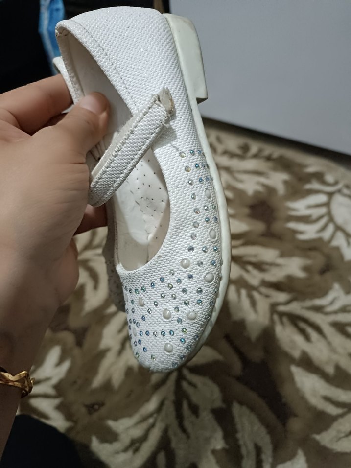 Kız Çocuk Beyaz Tokalı Bale Ayakkabısı - Görsel 4