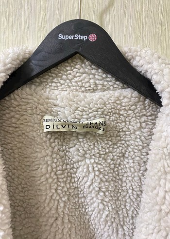 Kadın Gri Peluşlu Mavi Denim Ceket - Görsel 5