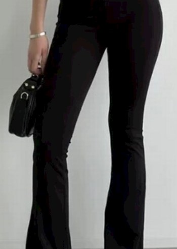 Kadın Siyah Kemerli Midi Kumaş Pantolon - Görsel 6