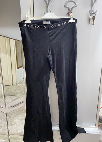 Kadın Siyah Kemerli Midi Kumaş Pantolon - Görsel 5