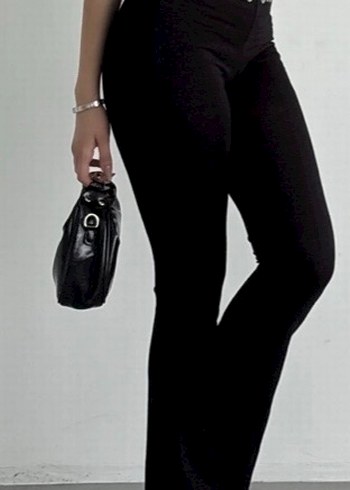 Kadın Siyah Kemerli Midi Kumaş Pantolon - Görsel 8