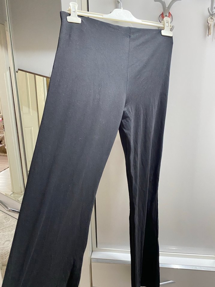 Kadın Siyah Kemerli Midi Kumaş Pantolon - Görsel 2