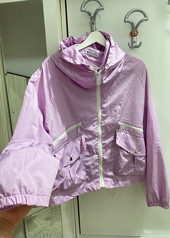 Parlak Mor Fermuarlı Kadın Ceket - Görsel 2