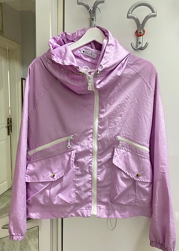 Parlak Mor Fermuarlı Kadın Ceket - Görsel 4