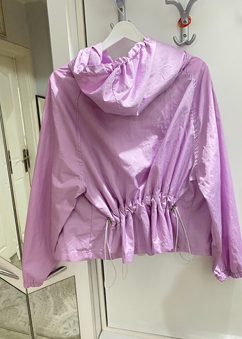 Parlak Mor Fermuarlı Kadın Ceket - Görsel 3