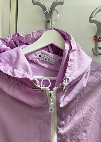 Parlak Mor Fermuarlı Kadın Ceket - Görsel 5