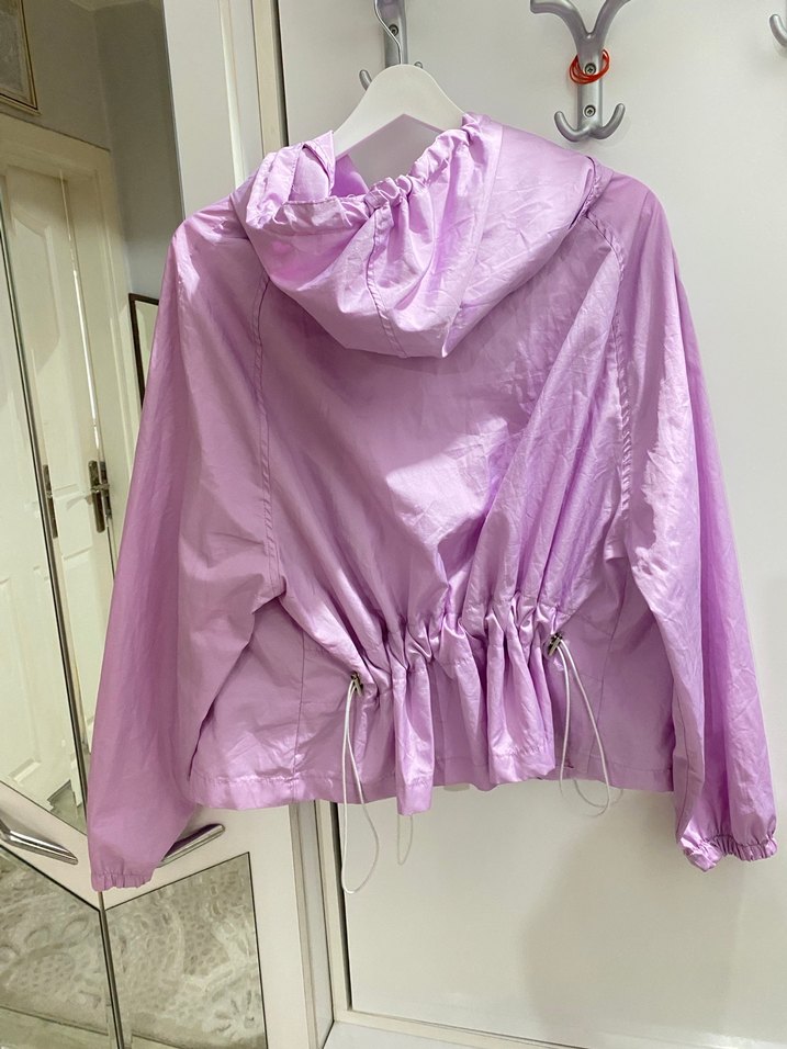Parlak Mor Fermuarlı Kadın Ceket - Görsel 3