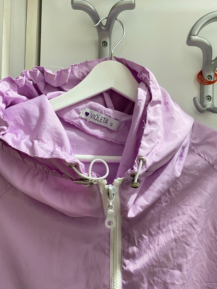 Parlak Mor Fermuarlı Kadın Ceket - Görsel 5
