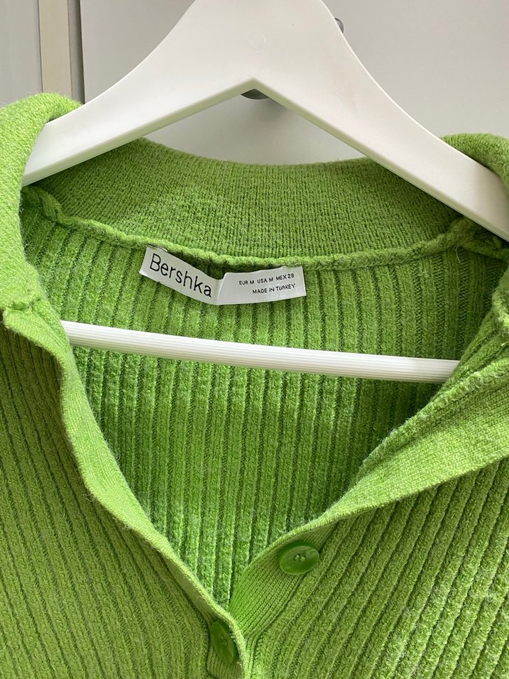 Yeşil Triko Uzun Kollu Kadın Kazak - Görsel 5