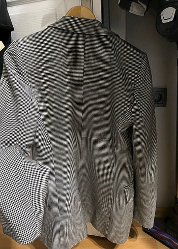 Gri Kareli Kadın Blazer Ceket - Görsel 2