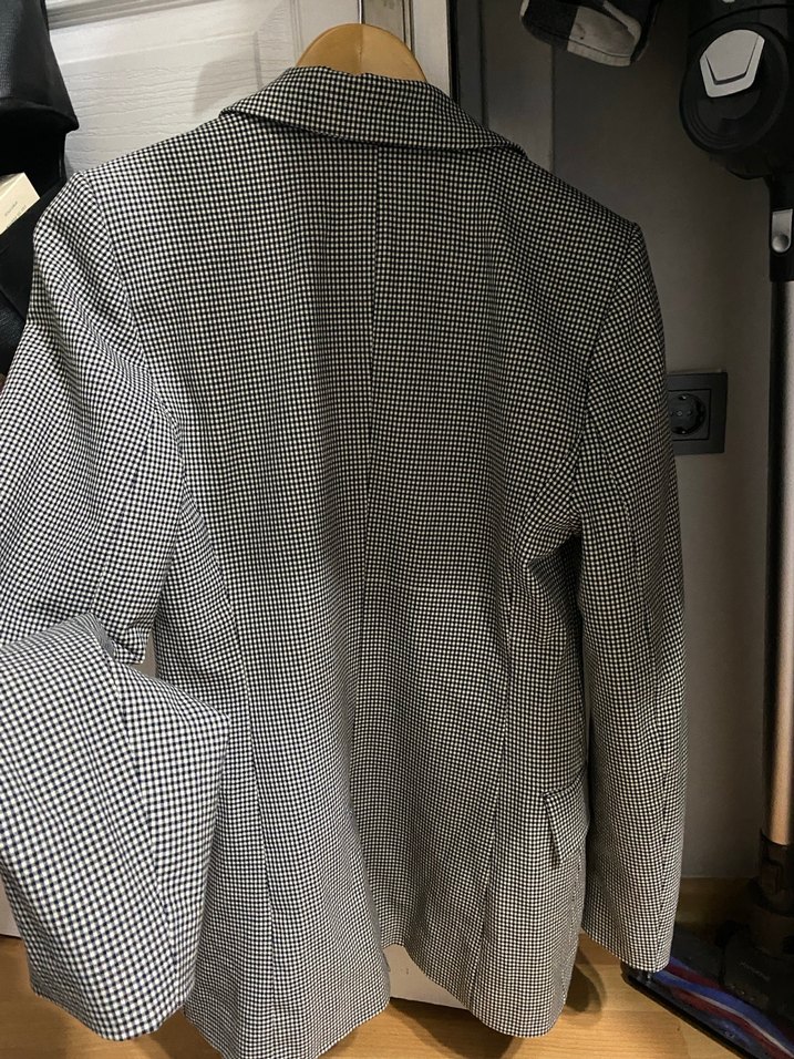 Gri Kareli Kadın Blazer Ceket - Görsel 2