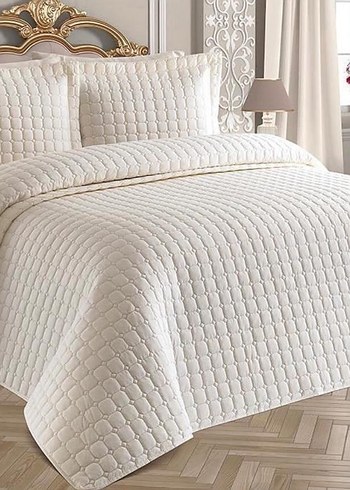 Beyaz Nakışlı Pamuklu Yatak Örtüsü.1500 tl - Görsel 6
