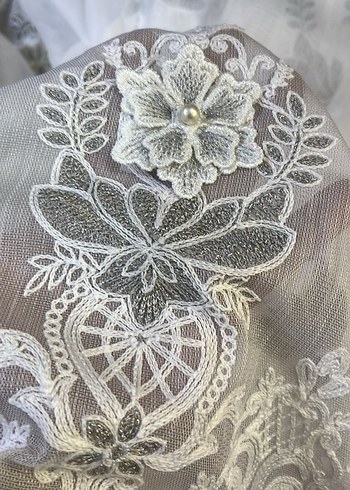 yepyeni desen nakışlı tül - Görsel 2