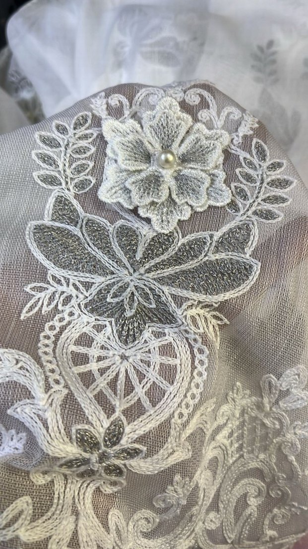 yepyeni desen nakışlı tül - Görsel 2