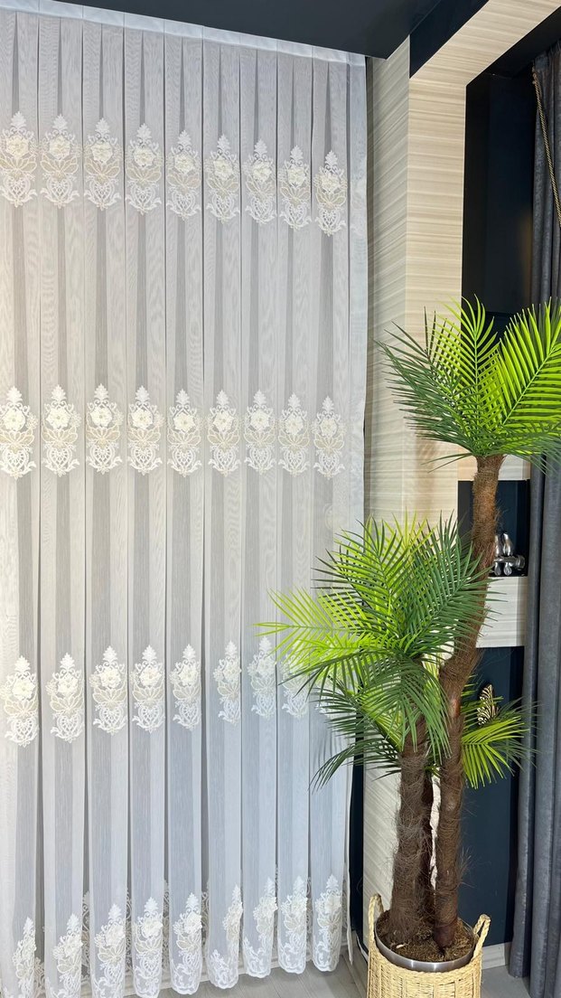 yepyeni desen nakışlı tül - Görsel 5