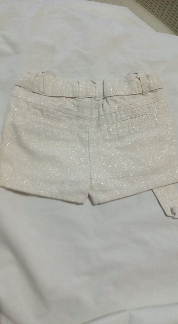 Kemer Detaylı Kız Çocuk Keten Şort - Görsel 3