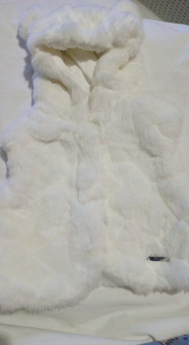 Mayoral beyaz kız kürk yelek - Görsel 3