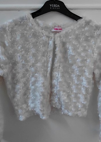 Kız Çocuk Beyaz Kürk Detaylı Bolero - Görsel 2