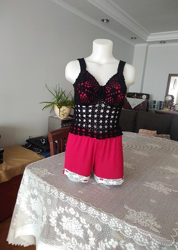 Siyah Dantelli Örgü Bustiyer - Görsel 3