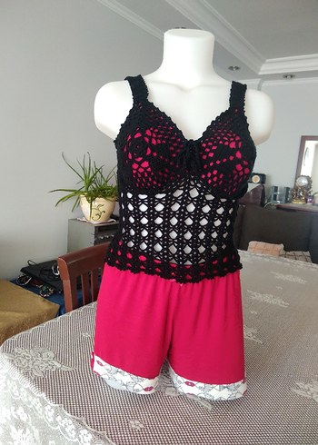 Siyah Dantelli Örgü Bustiyer - Görsel 2