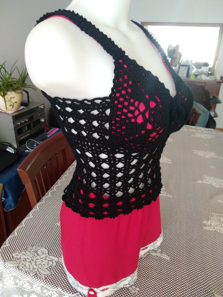 Siyah Dantelli Örgü Bustiyer - Görsel 5